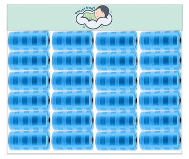 Amchi Baby Disposable Scented Bags pack of 24 rolls/480 Bags- Blue