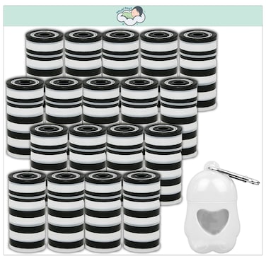 Amchi Baby Disposable Scented Bags pack of 18 rolls/360 Bags with Dispenser- White