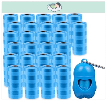 Amchi Baby Disposable Scented Bags pack of 26 rolls/520 Bags with Dispenser- Blue