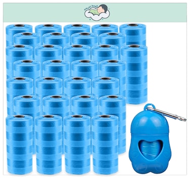 Amchi Baby Disposable Scented Bags pack of 30 rolls/600 Bags with Dispenser- Blue