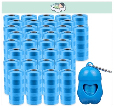 Amchi Baby Disposable Scented Bags pack of 34 rolls/680 Bags with Dispenser- Blue