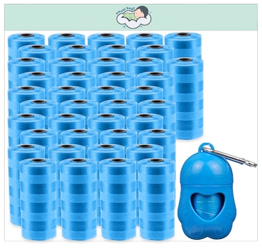 Amchi Baby Disposable Scented Bags pack of 42 rolls/840 Bags with Dispenser- Blue