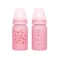 LuQu Silicone Coating (Glass Inside/Silicone Outside) Nursing Bottle, Streamlined Body, Natural Feel, Easy to Clean, Heat-Resistant, 120 ML, +3M