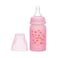 LuQu Silicone Coating (Glass Inside/Silicone Outside) Nursing Bottle, Streamlined Body, Natural Feel, Easy to Clean, Heat-Resistant, 120 ML, +3M