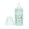 LuQu Silicone Coating (Glass Inside/Silicone Outside) Nursing Bottle, Streamlined Body, Natural Feel, Easy to Clean, Heat-Resistant, 120 ML, +3M