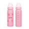 LuQu Silicone Coating (Glass Inside/Silicone Outside) Nursing Bottle, Streamlined Body, Natural Feel, Easy to Clean, Heat-Resistant, 240 ML, +6M