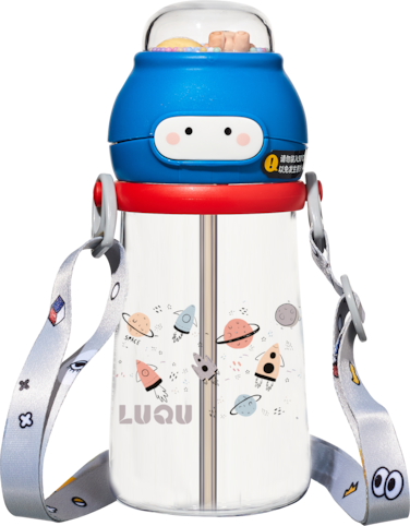 LuQu Sippy Cup for Toddlers, Baby Straw Cup, Kids Water Bottle with Soft Silicon Spout Cup, 360&deg; Water Leak Proof Weighted Straw, Independent Drinking Toddler Sippy Cup, 400ml