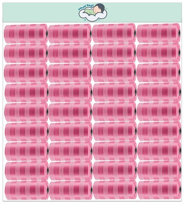 أكياس معطرة للاستخدام مرة واحدة من أمشي بيبي، عبوة من 36 لفة/720 كيس - وردي