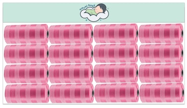 Amchi Baby Disposable Scented Bags pack of 16 rolls/320 Bags- Pink