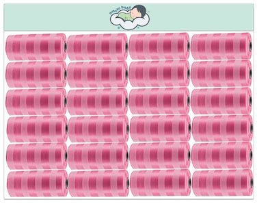Amchi Baby Disposable Scented Bags pack of 24 rolls/480 Bags- Pink
