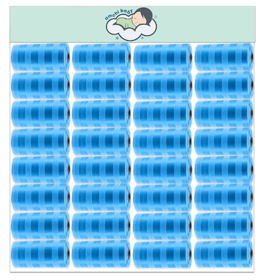 Amchi Baby Disposable Scented Bags pack of 32 rolls/640 Bags- Blue