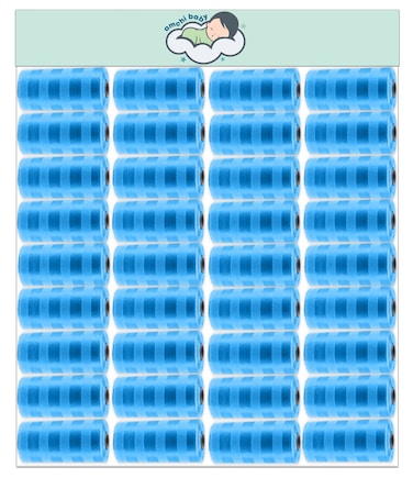 Amchi Baby Disposable Scented Bags pack of 36 rolls/720 Bags- Blue