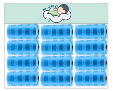 Amchi Baby Disposable Scented Bags pack of 12 rolls/240 Bags- Blue