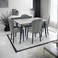 Wooden dining table - 6 chairs - gray