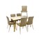 Marble dining table - 6 chairs - gold
