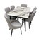 Marble dining table with 6 chairs