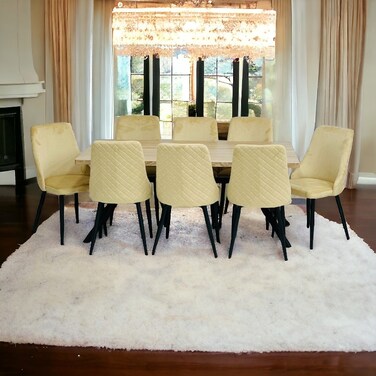 Wooden dining table - 6 chairs