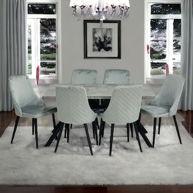 Wooden dining table - 6 chairs