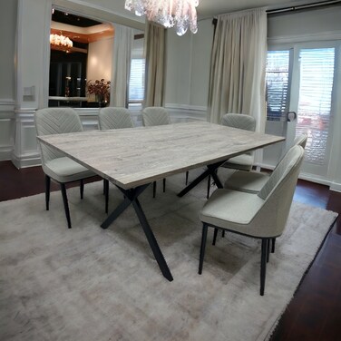 Wooden dining table - 6 chairs