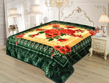 ستارجولد بطانية طبقة مزدوجة جودة كورية ممتازة مصنوعة من البوليستر 100% مناسبة للشتاء وموسم الأمطار 160*220 سم