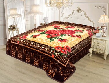 ستارجولد بطانية طبقة مزدوجة جودة كورية ممتازة مصنوعة من البوليستر 100% مناسبة للشتاء وموسم الأمطار 160*220 سم