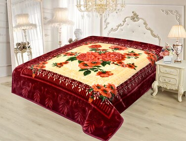 ستارجولد بطانية طبقة مزدوجة جودة كورية ممتازة مصنوعة من البوليستر 100% مناسبة للشتاء وموسم الأمطار 160*220 سم