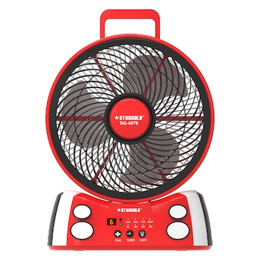 STARGOLD Rechargeable Table Fan 12" High-Speed Turbo Fan With Remote Control AC/DC, SG-4076