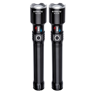 STARLIFE 2 in 1 Combo Rechargeable Laser Flashlight 30W Germany Technology 12000mAh Lithium Battery With Zoomable Function
