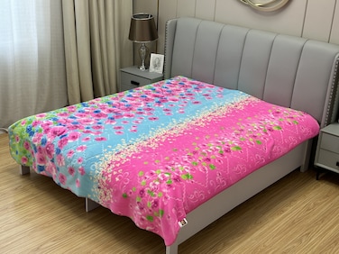 ستارجولد بطانية طبقة واحدة جودة كوريا بطانية فاخرة غائمة فائقة النعومة 100% بوليستر مناسبة للشتاء وموسم الأمطار 220×240 سم وجهين لونين