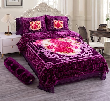 STARGOLD Embossed Luxury Blanket Set of 5 Pieces King Size Super Soft Double Ply Set Blanket