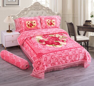 STARGOLD Embossed Luxury Blanket Set of 5 Pieces King Size Super Soft Double Ply Set Blanket