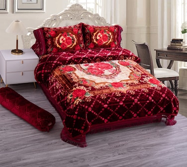 STARGOLD Embossed Luxury Blanket Set of 5 Pieces King Size Super Soft Double Ply Set Blanket