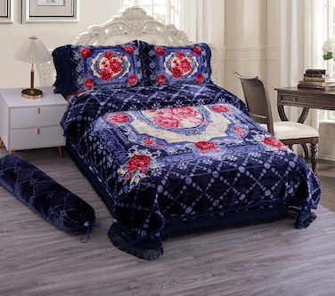 STARGOLD Embossed Luxury Blanket Set of 5 Pieces King Size Super Soft Double Ply Set Blanket