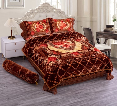 STARGOLD Embossed Luxury Blanket Set of 5 Pieces King Size Super Soft Double Ply Set Blanket