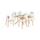 Glass dining table - 6 chairs - beige