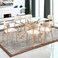 Glass dining table - 6 chairs - beige