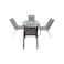 Outdoor seating - 4 seats with glass table - gray