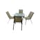 Outdoor seating - 4 seats with glass table - brown