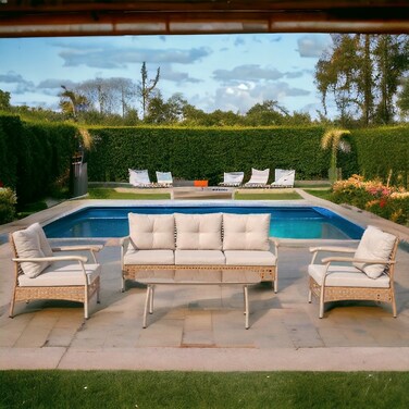 5 seater outdoor seating with a table