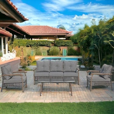 5 seater outdoor seating with a table