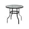 Single outdoor coffee table, clear glass, 80-80 cm