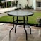 Single outdoor coffee table, clear glass, 80-80 cm