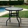 Single outdoor coffee table, clear glass, 80-80 cm
