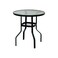 Single outdoor coffee table, clear glass, 70-70 cm
