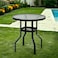 Single outdoor coffee table, clear glass, 70-70 cm