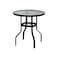 Single outdoor coffee table, clear glass, 70-70 cm