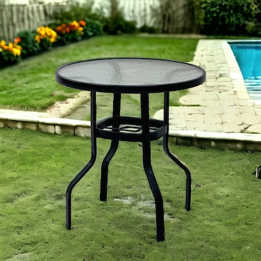 طاولة قهوه مفرد خارجيه زجاج شفاف ‎70-70 سم‏