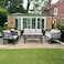 7-seater black aluminum outdoor seating area