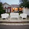 White-beige aluminum outdoor seating area, 7 seats