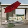 Red folding garden umbrella - 220 x 225 cm